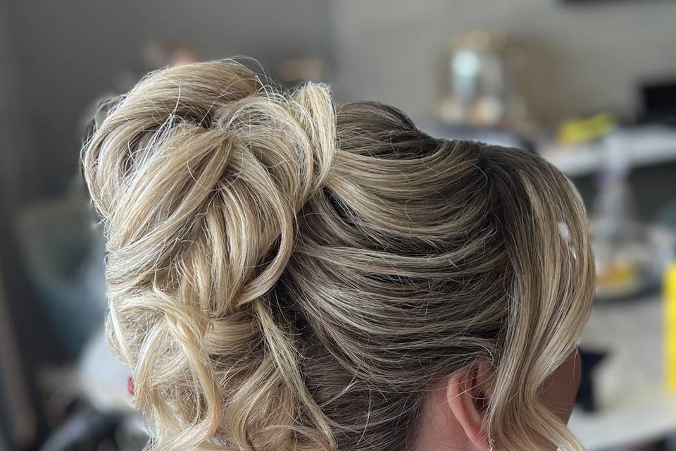 High bridal hairstyle