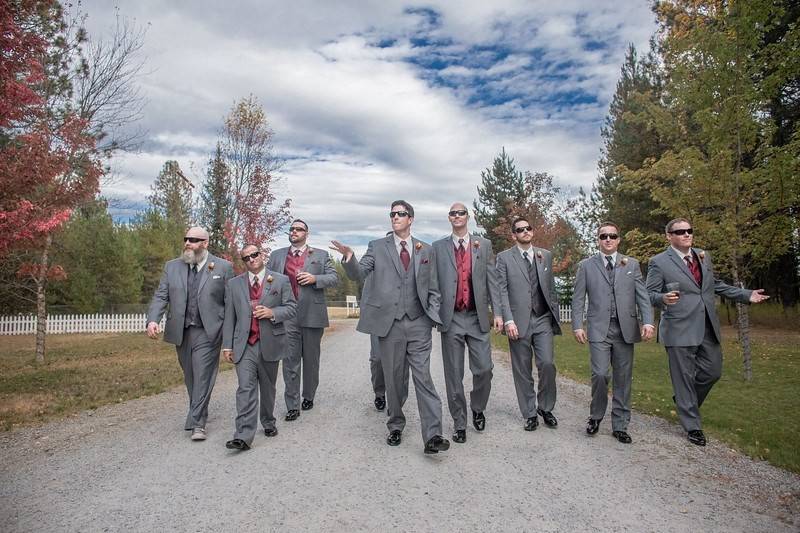 The groom with his groomsmen