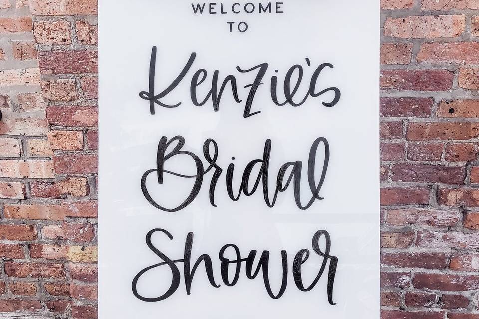 Wedding shower welcome sign