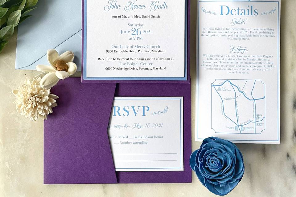 Pocket-style invitation