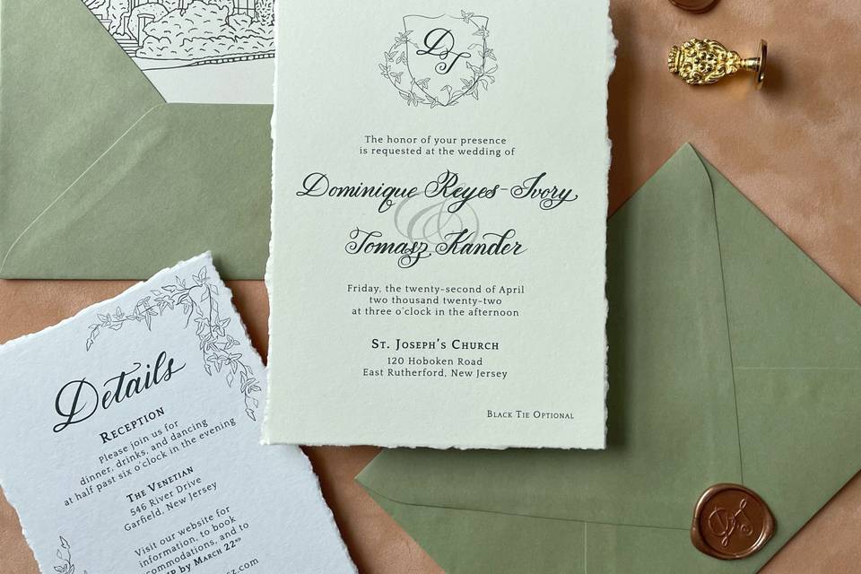 Deckled Edge invitation close