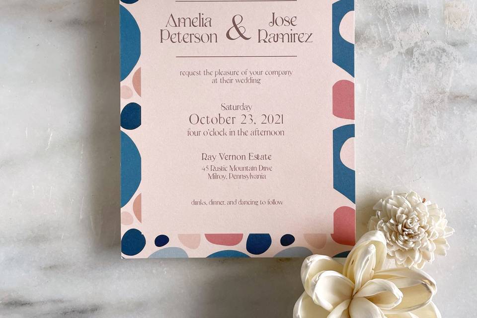 Bold Earth wedding invitation