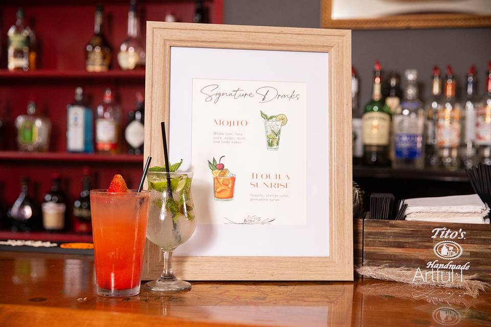 Signature drink sign