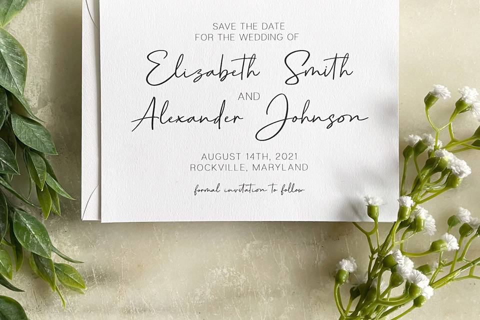 Minimalist save the date