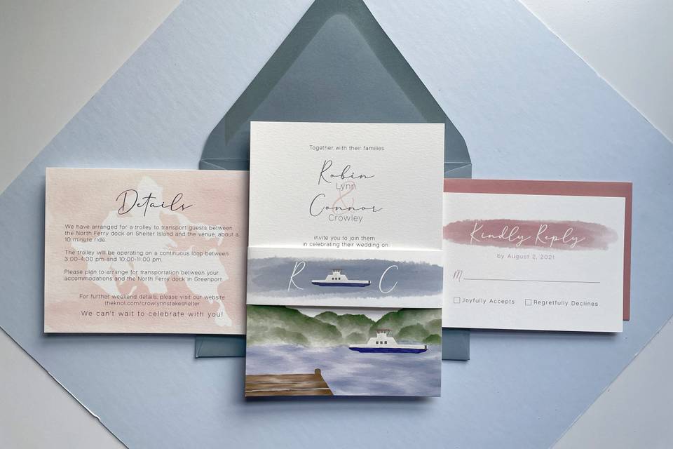 Custom water color invitation