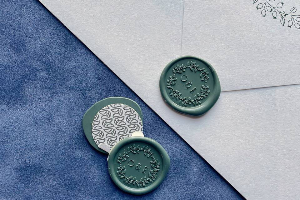 Sage green wax seal