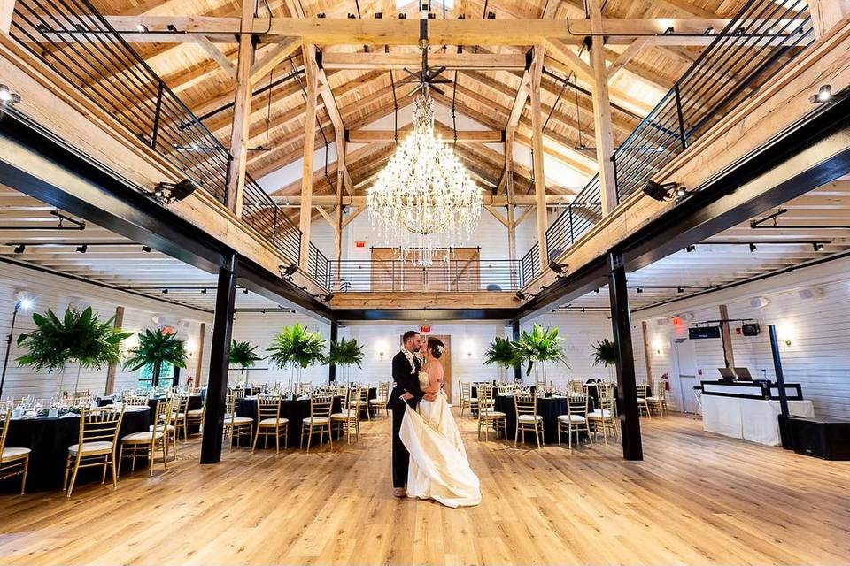 Bride and groom in reception