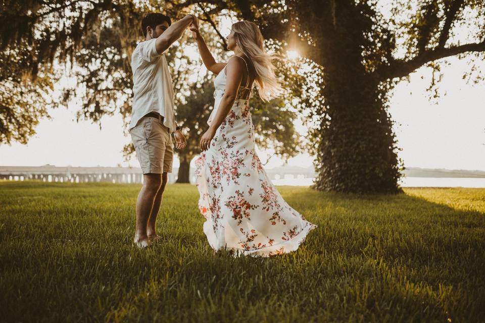 Jumping for joy