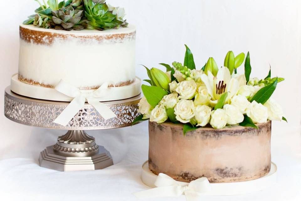 Wedding cake with succulents