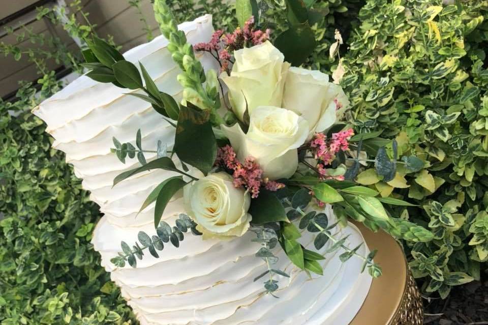 Two tier wedding cake