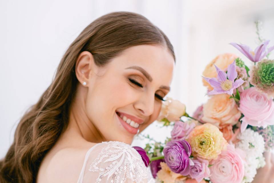 Bride and her bouquet