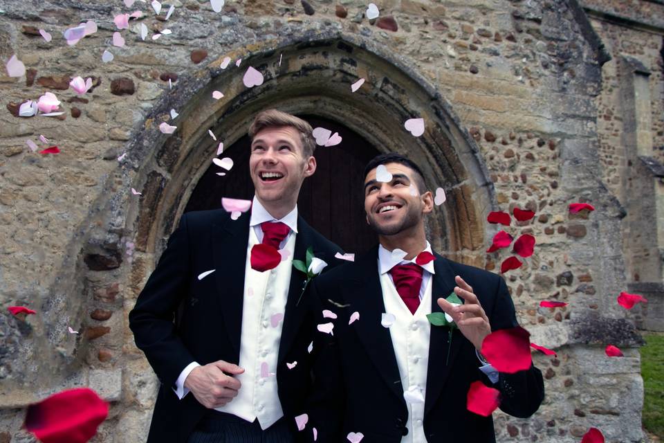 Couple with flowers