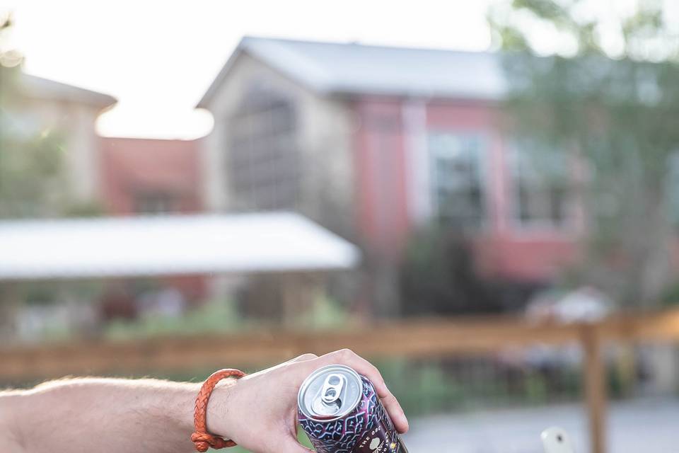 Brewery in the background