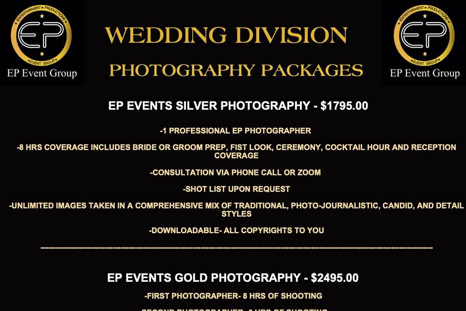 EP Photography Packages