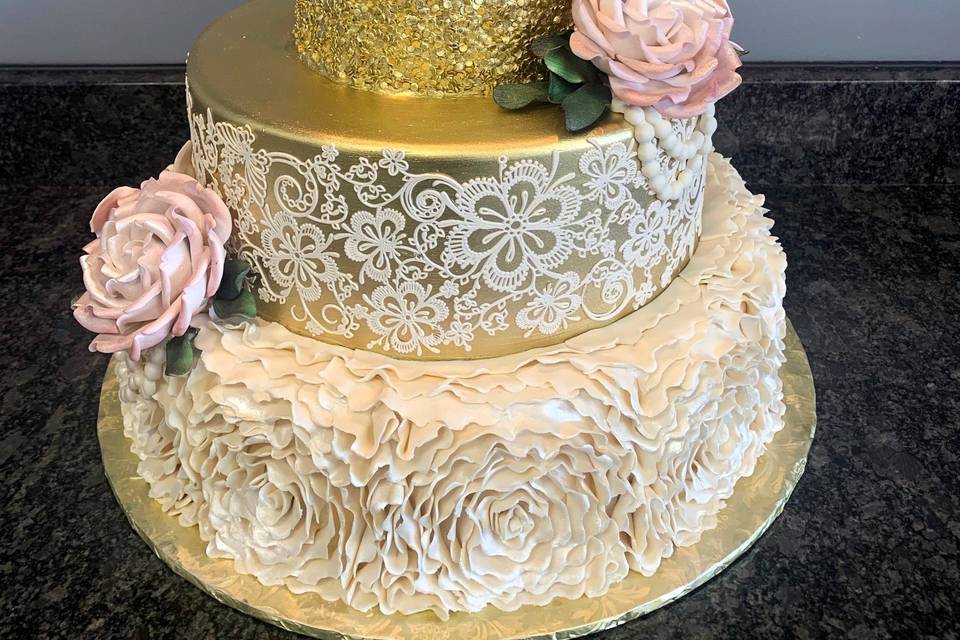 Gold Wedding Cake