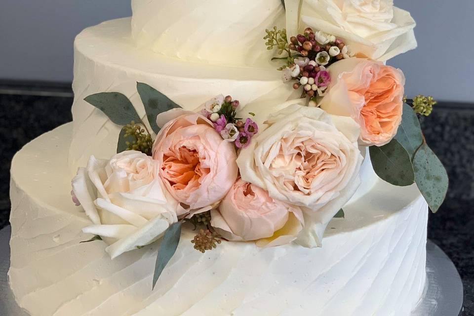 Fresh Floral Wedding Cake