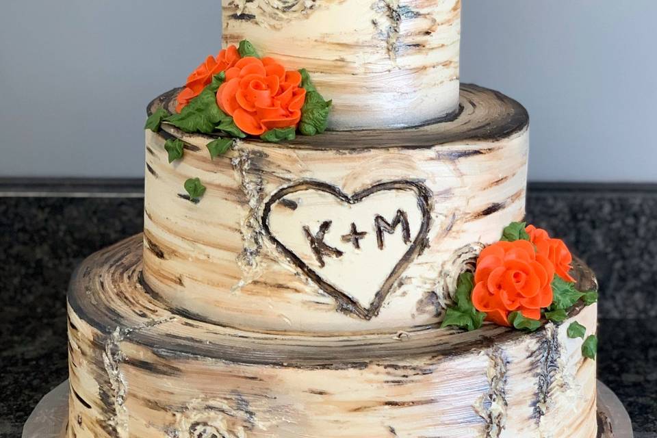 Wood Wedding Cake