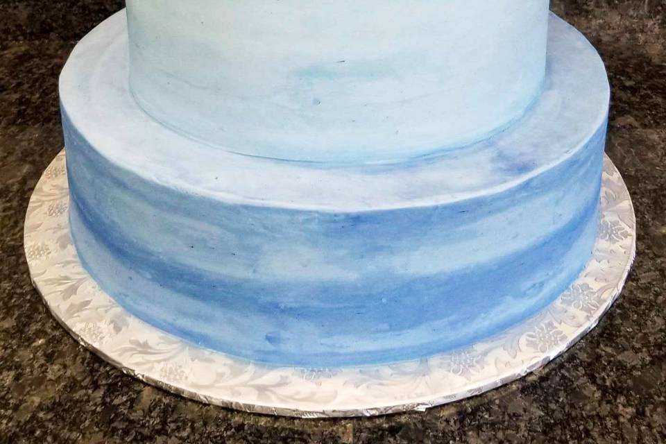 Blue Ombre Wedding Cake