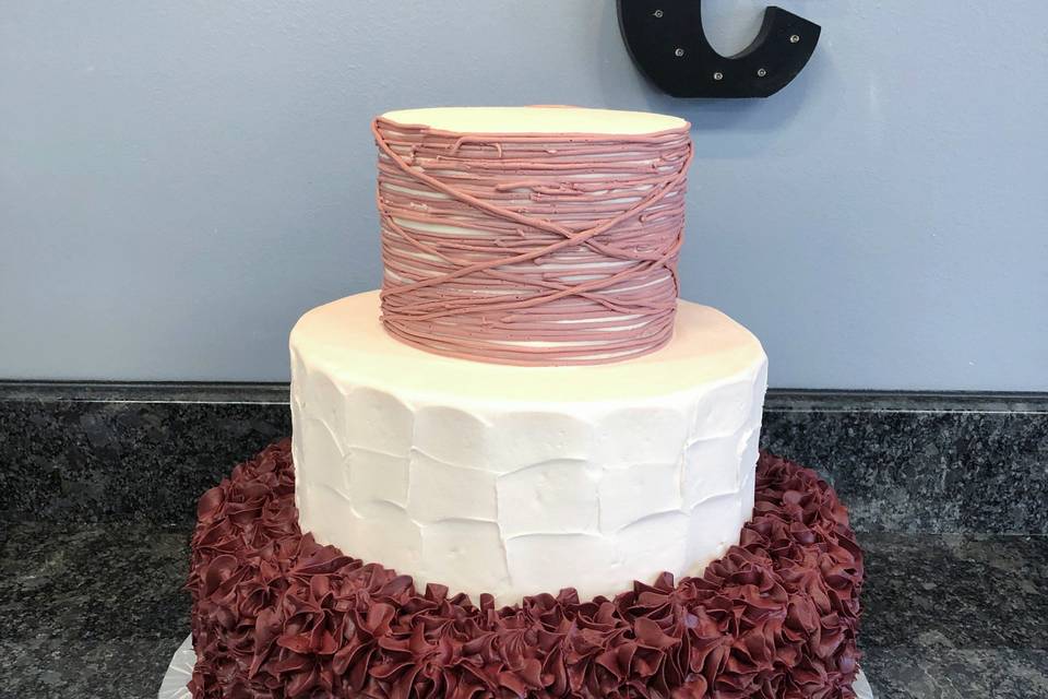 White Four Tier Wedding Cake