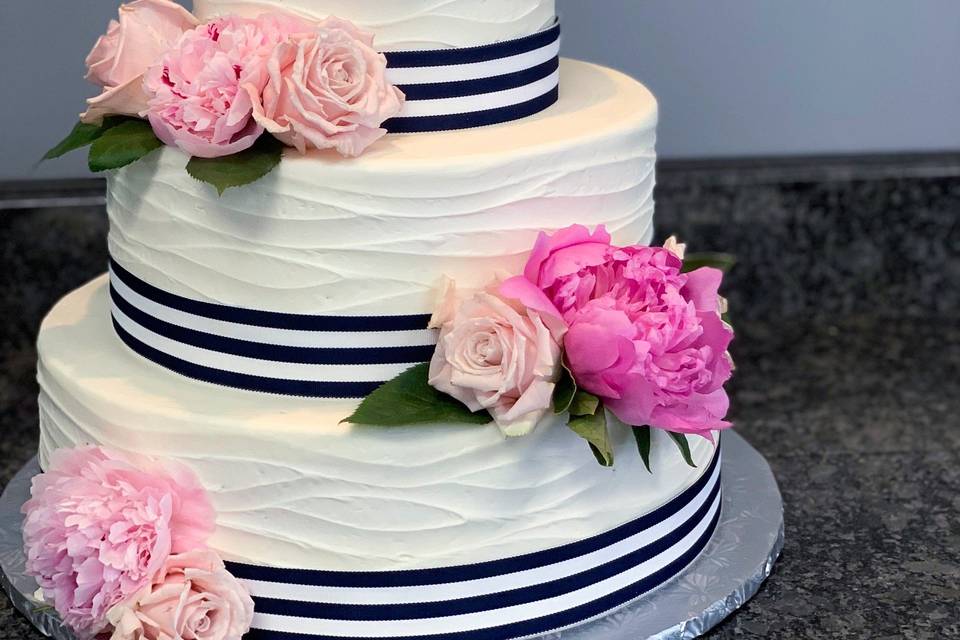 Fresh Floral Wedding Cake