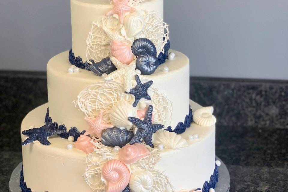 Fresh Floral Wedding Cake