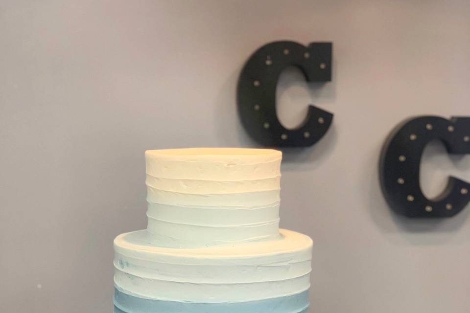 Blue Ombre Wedding Cake