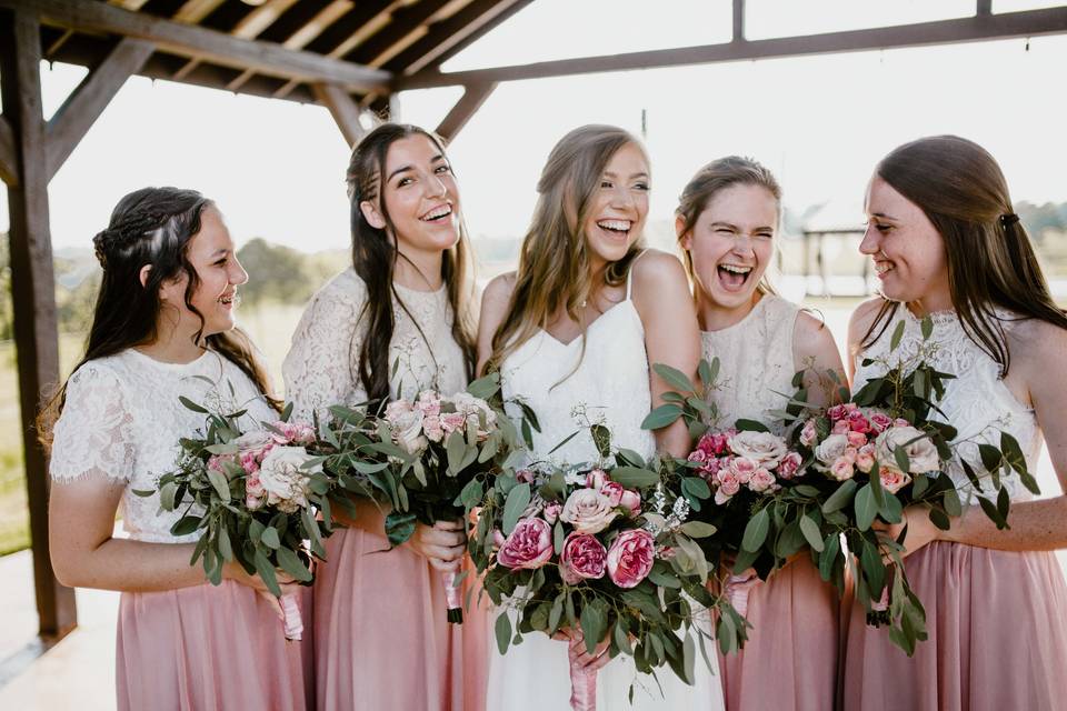 Summer bridal party