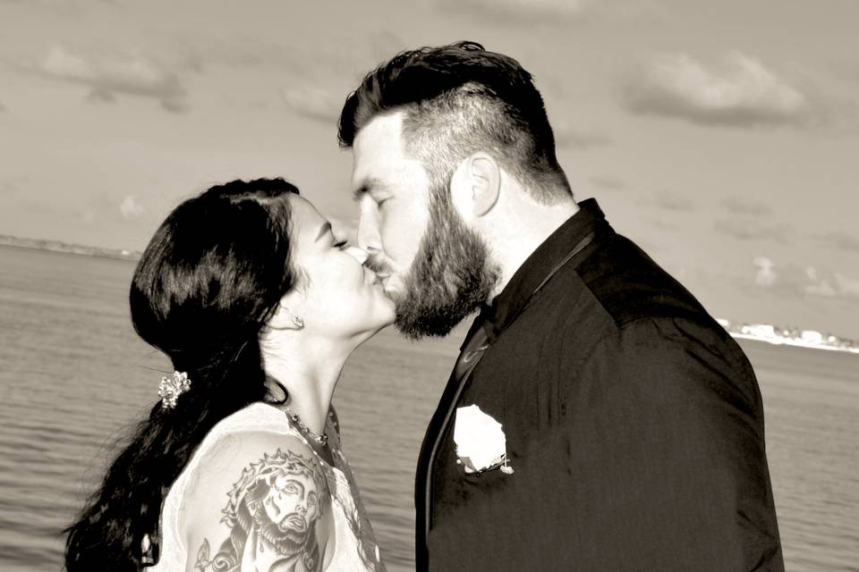 The bride and groom