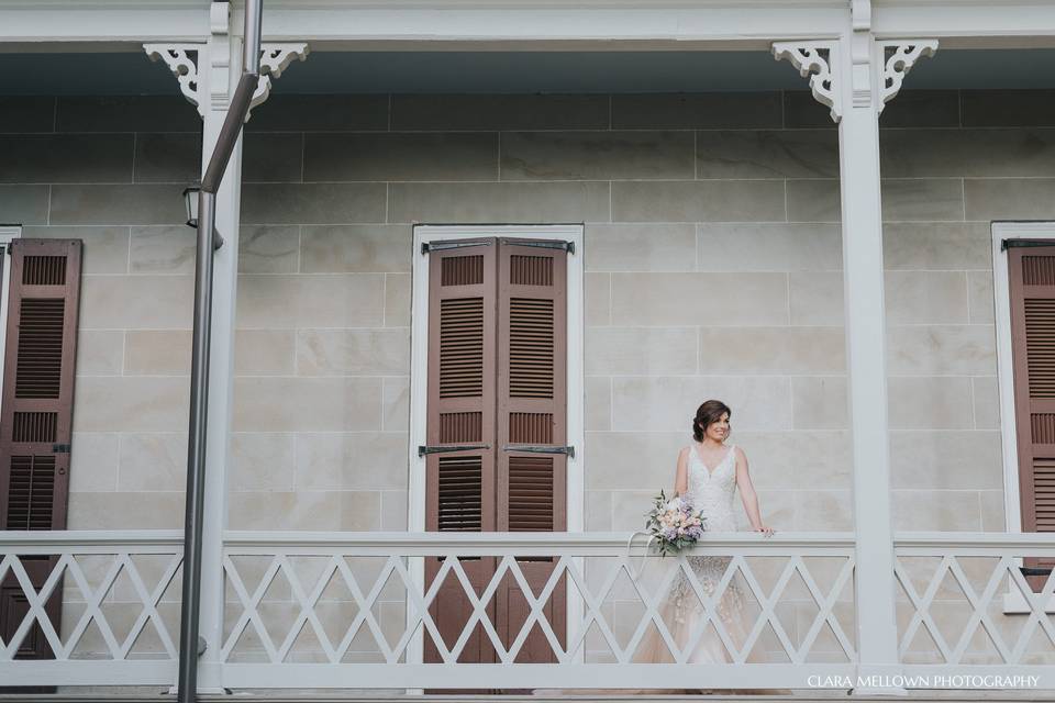 A Bride Overlooking the Lawn