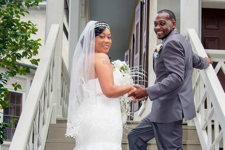 A Couple on the Outdoor Steps