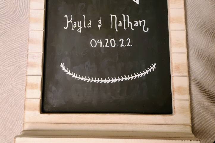 Chalkboard welcome sign