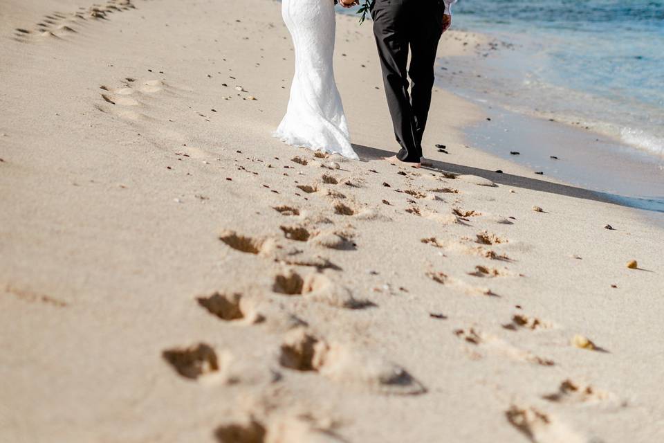 Foot prints in the sand