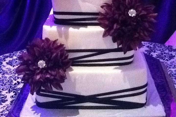 Cake with purple flowers