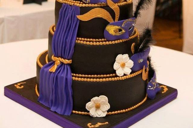 Black themed cake