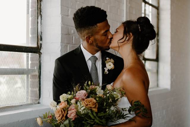 A romantic kiss