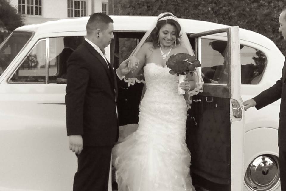 Bride stepping out