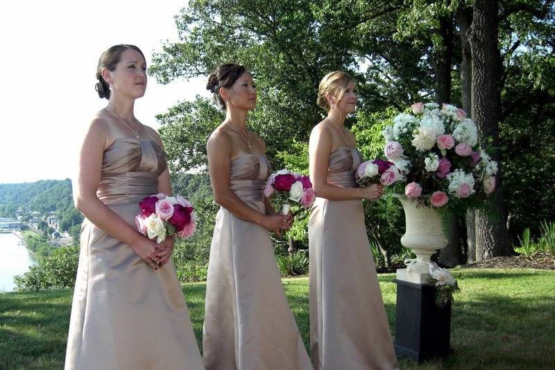 Bridesmaids lined up