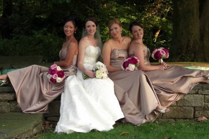 Bridesmaids lined up