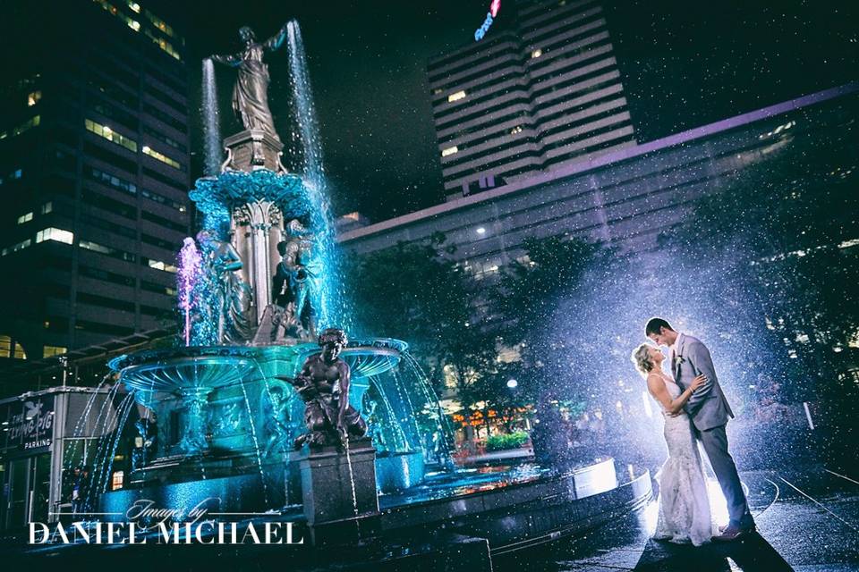 Fountain Square Wedding Photo