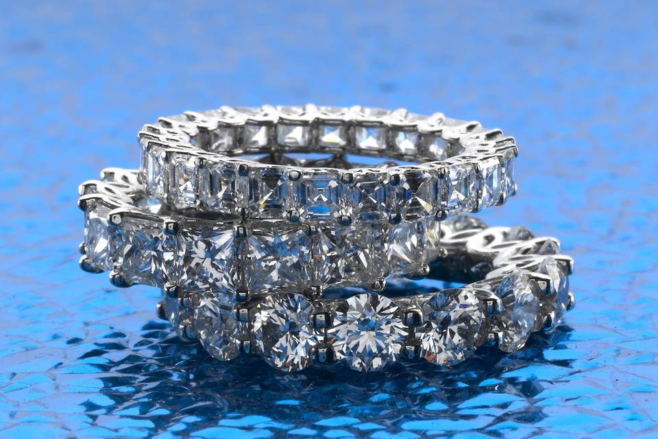 Charleston Alexander Jewelers Falls Church Virginia Custom Made Eternity Diamond Wedding Bands