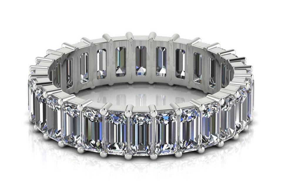Charleston Alexander Jewelers Falls Church Virginia Custom Made Emerald Eternity Ring