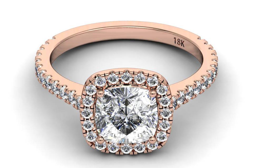 Charleston Alexander Jewelers Falls Church Virginia Custom Made Engagement Ring Rose Gold