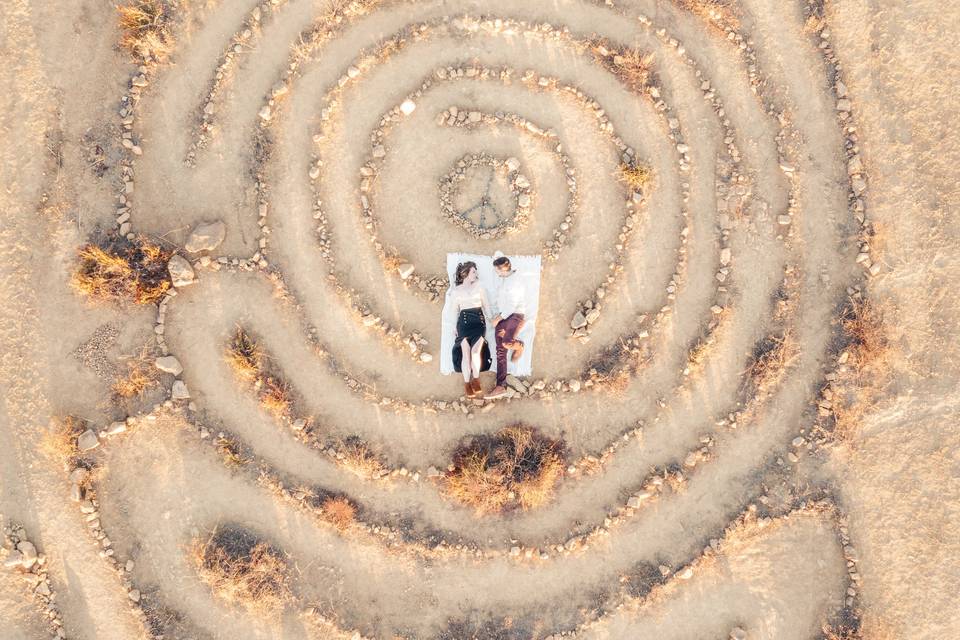 Drone Top Down of Couple