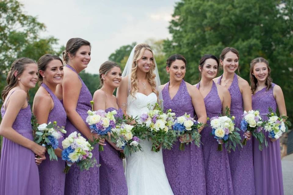 The bride with friends