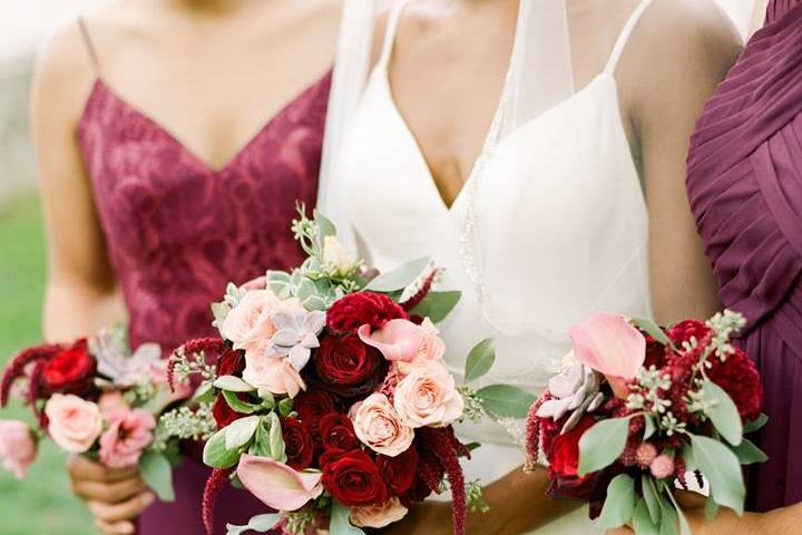 Bridal party bouquets