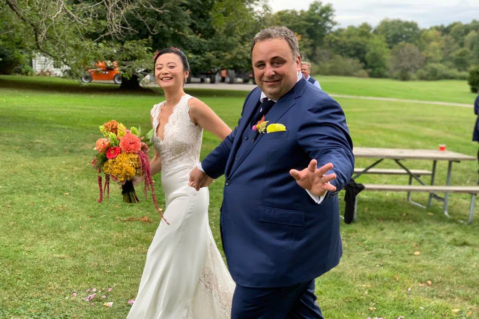 Bride with bouquet