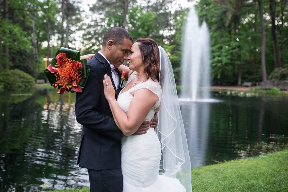 The bride and groom