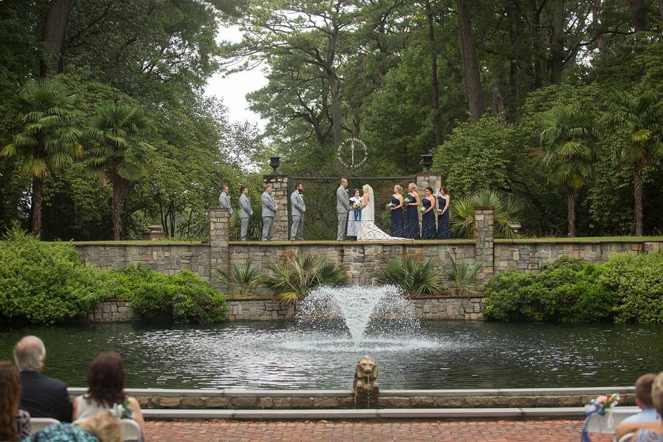 Ceremony by the fountain
