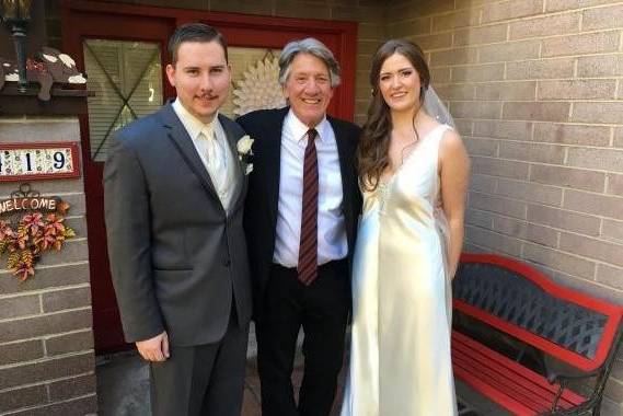 Beautiful backyard secular wedding
