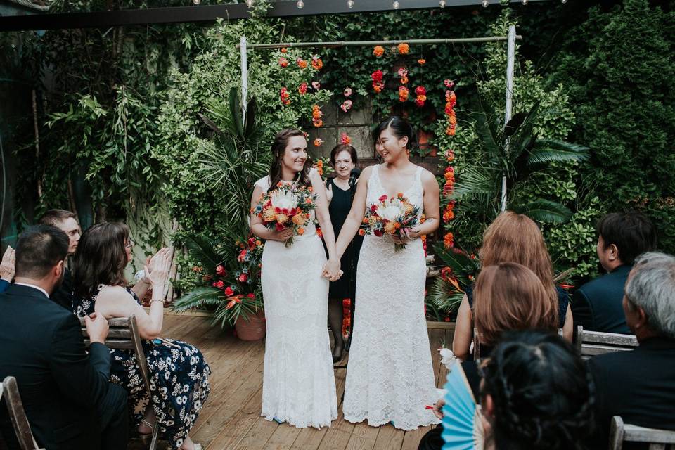 Looking at the bride